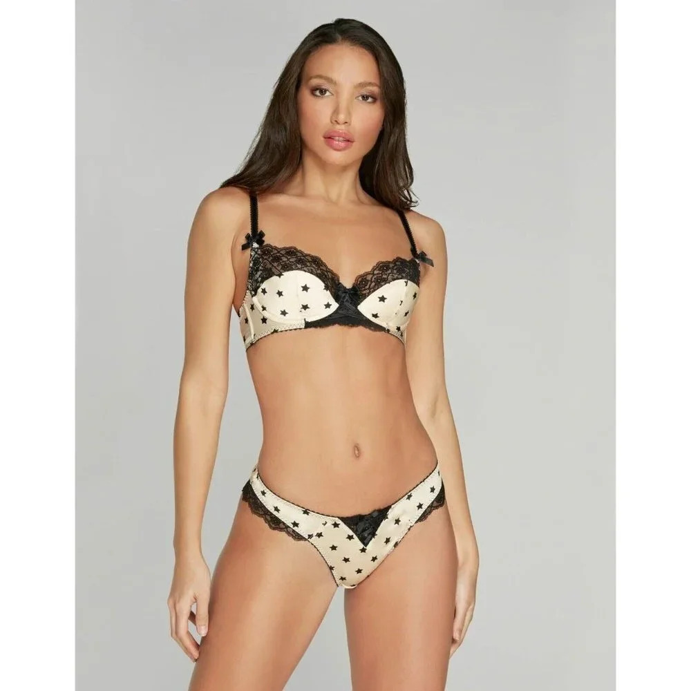 Agent Provocateur Ayla Oyster Silk 2-piece Set: Bra 34B/ Brief AP2 Small